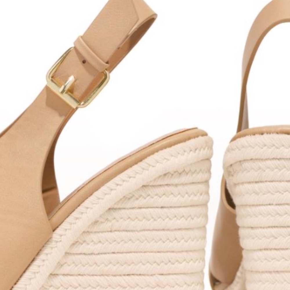 Slingback Espadrille Wedges in Toffee - Picture 4 of 8